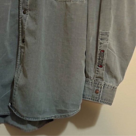 Vintage Levi's Gray Oversized Cotton Button Up Shirt Embroidered Logo - Picture 11 of 16
